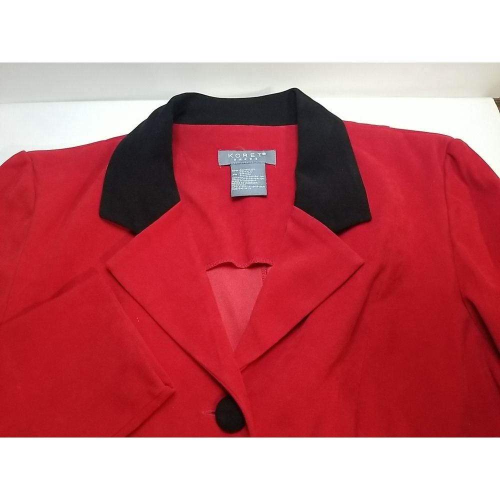 Koret Womens Red Black Career Blazer Dress Jacket Long Sleeve Size‎ 6